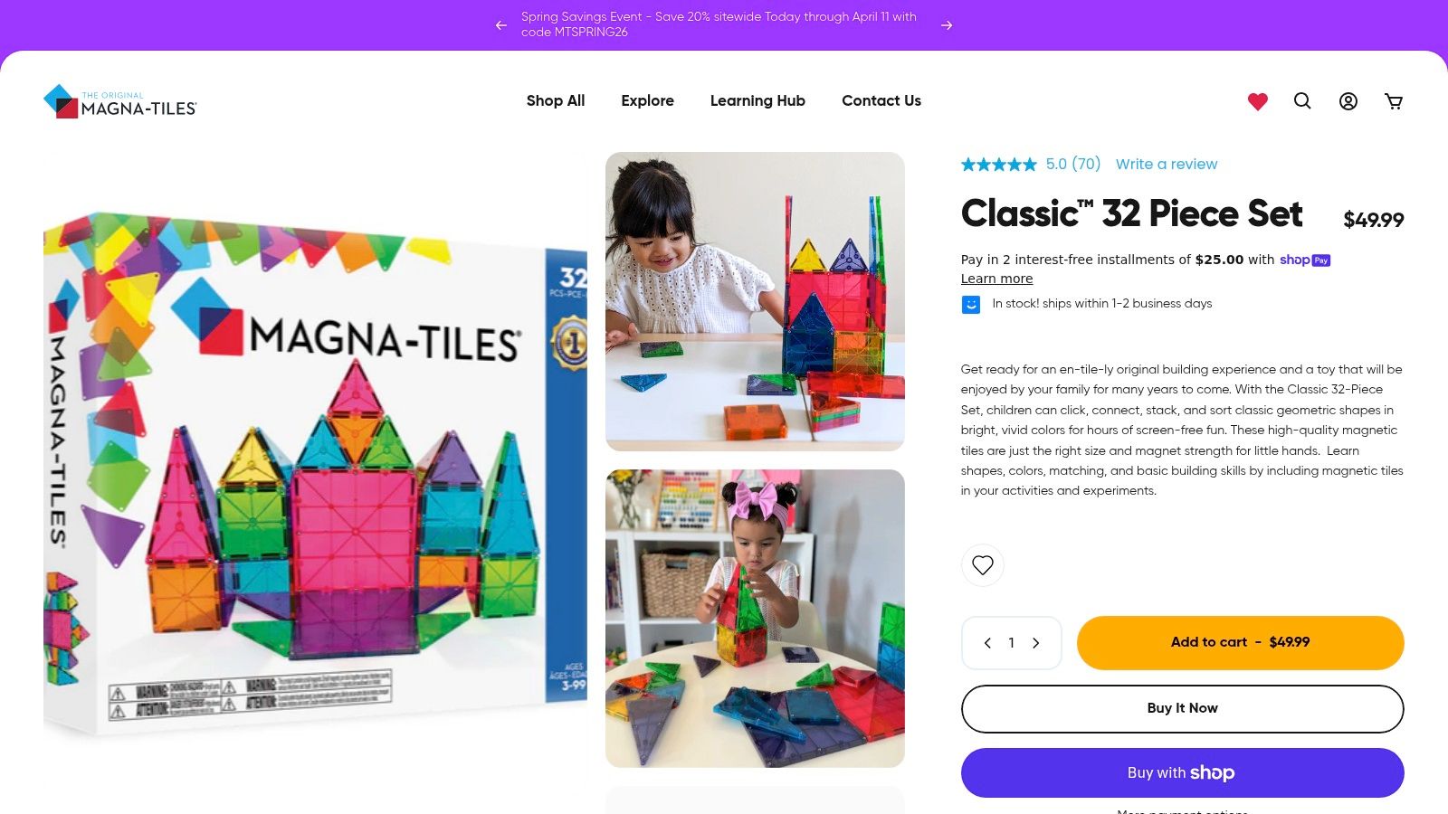 MAGNA-TILES Classic 32-Piece Set
