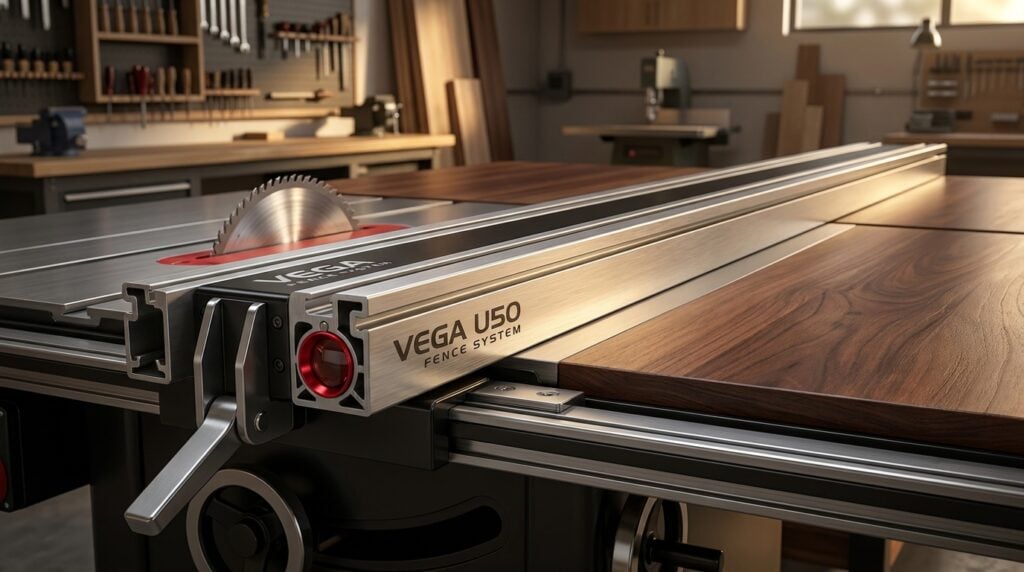 Vega U50 table saw rip fence system