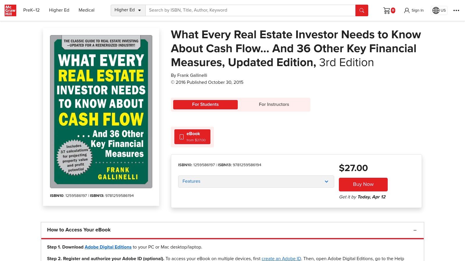 What Every Real Estate Investor Needs to Know About Cash Flow… and 36 Other Key Financial Measures (Frank Gallinelli, McGraw‑Hill)
